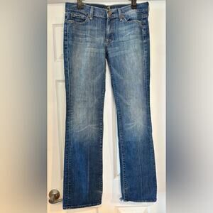 7 For All Mankind | Denim Blue Boot Cut Jeans with Vintage Wash, Size 32